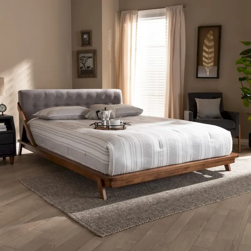 Carson Carrington Ulvsta Mid-century Fabric Platform Bed