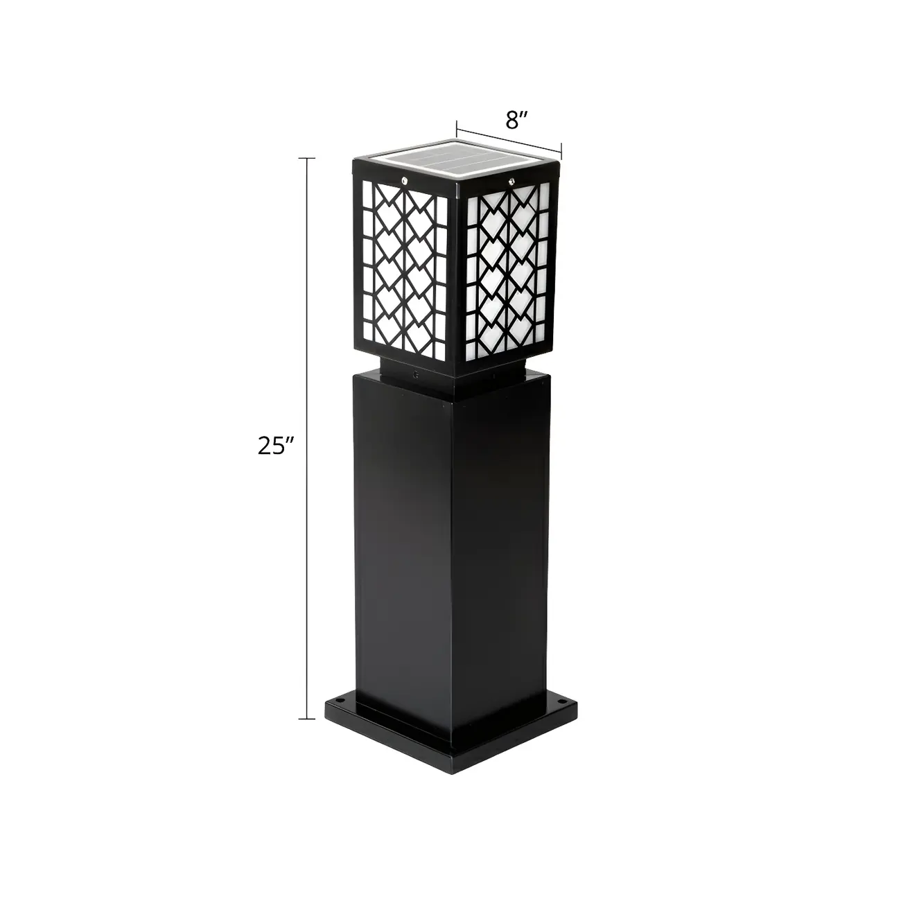 Modern Black Metal Square Solar Landscape Lighting