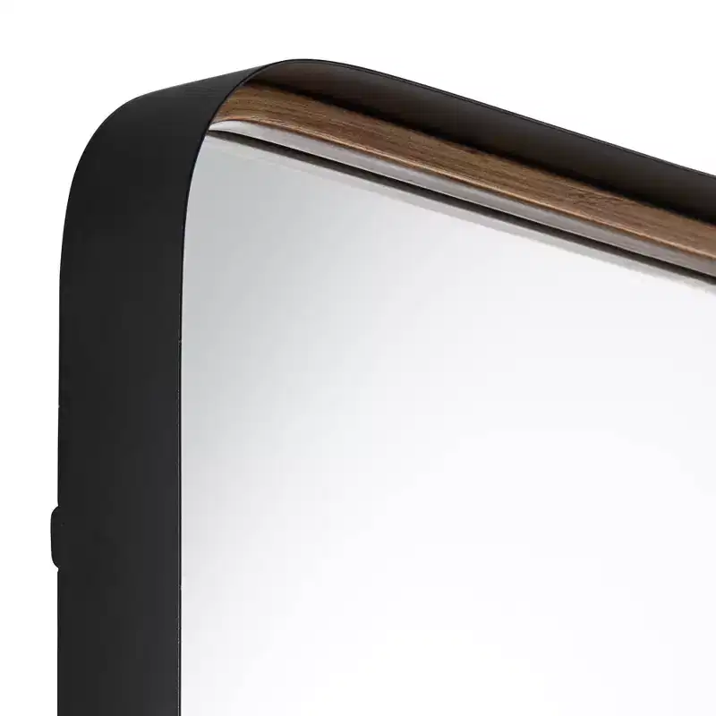 Gold & Black Rectangular Wall Mirror, Vertical, Set of 2