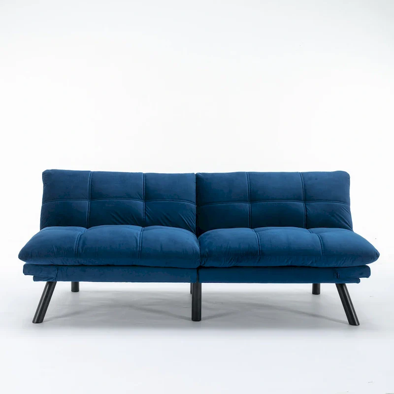 Navy Blue 70.87 Convertible Folding Sofa Bed with Adjustable Armrests