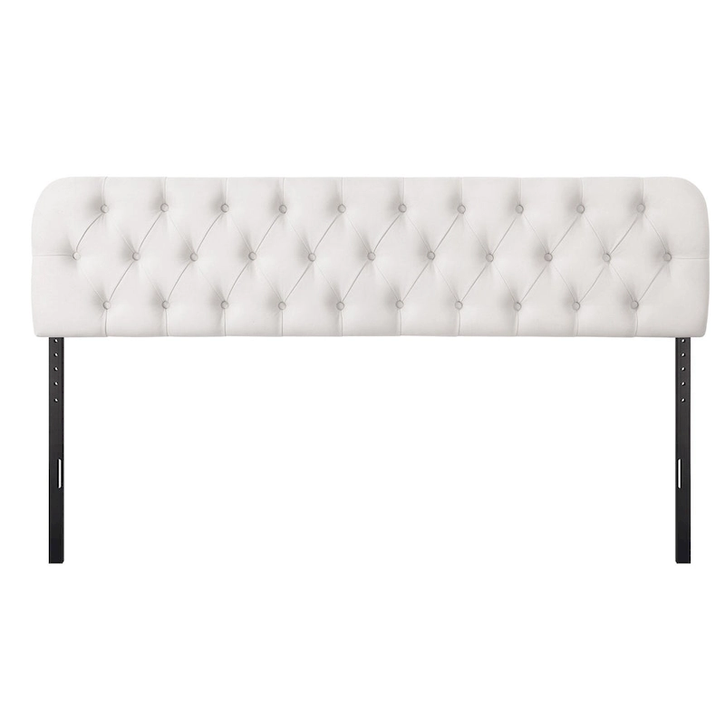 Button Tufted Upholstered Headboard Adjustable Height