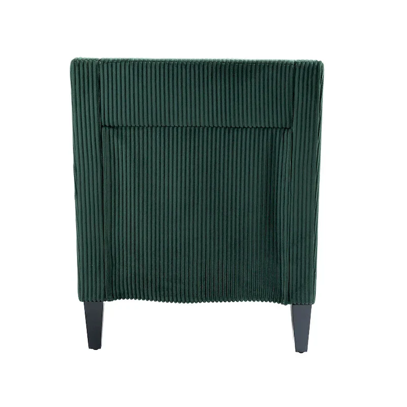 Emerald 26.77 Upholstered Arm Chair with Scooped Arms and Rubber Wood Legs