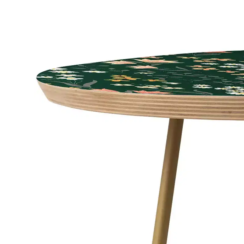 Round Emanuela Carratoni Meadow Flowers Theme Side Table - Deny Designs