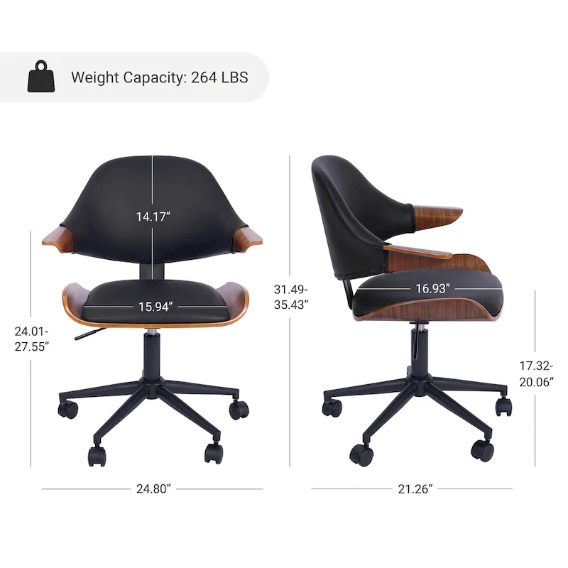 Adjustable and Rolling Desk Chair