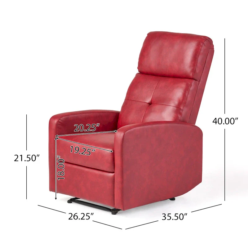 Samedi PU Leather Recliner Club Chair by Christopher Knight Home