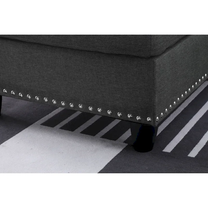 Alger 98  Wide Left Hand Facing Sofa & Chaise with Ottoman