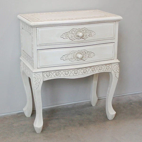 Antique White 2-Drawer End Table