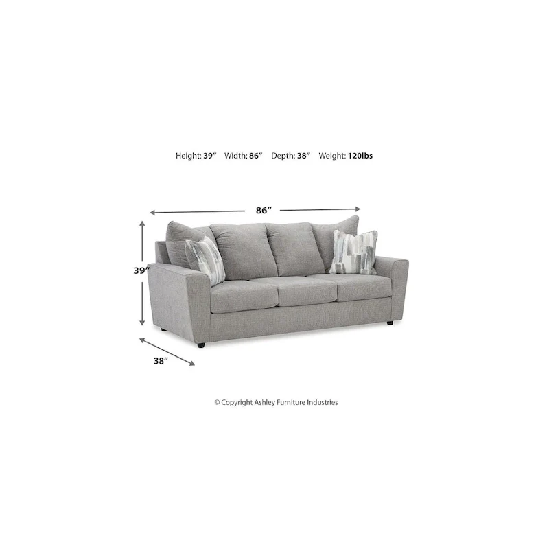 Gray 2-Piece Upholstery Package - 86 W x 38 D x 39 H