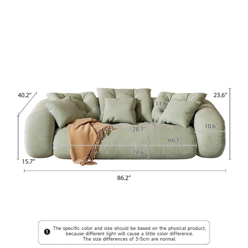 JASIWAY Modern Convertible Sleeper Sofa Chair Bed, White