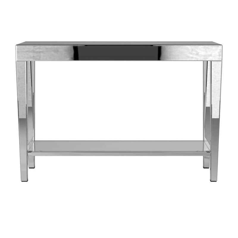 Allan Andrews Mirrored Console Table with Bottom Shelf