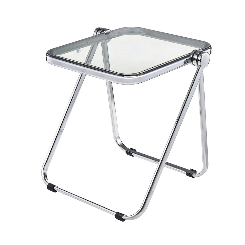 LeisureMod Lawrence Rectangular Folding Table with Aluminum Frame - 16.73