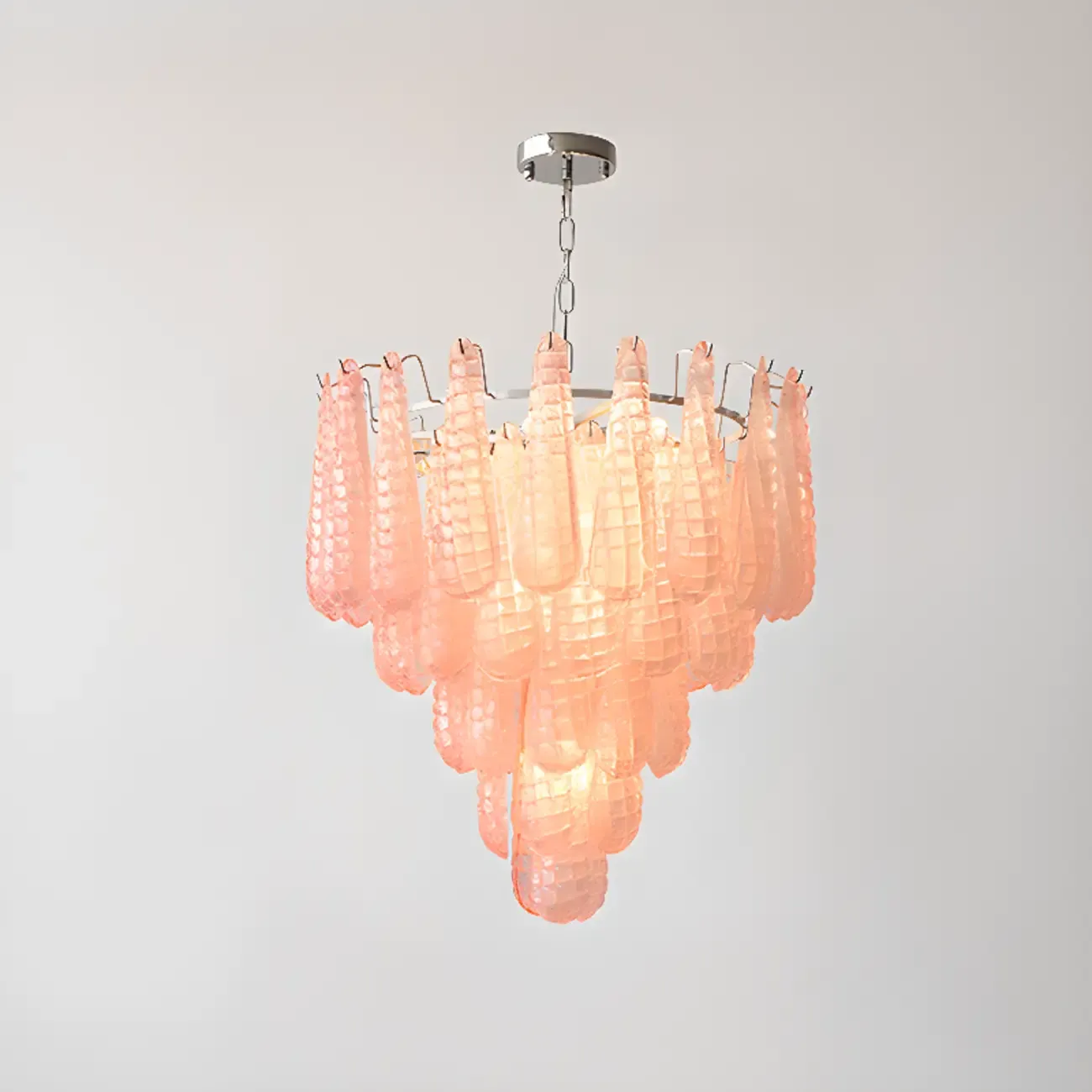 White Crystal Teardrop Glass Modern Chandelier