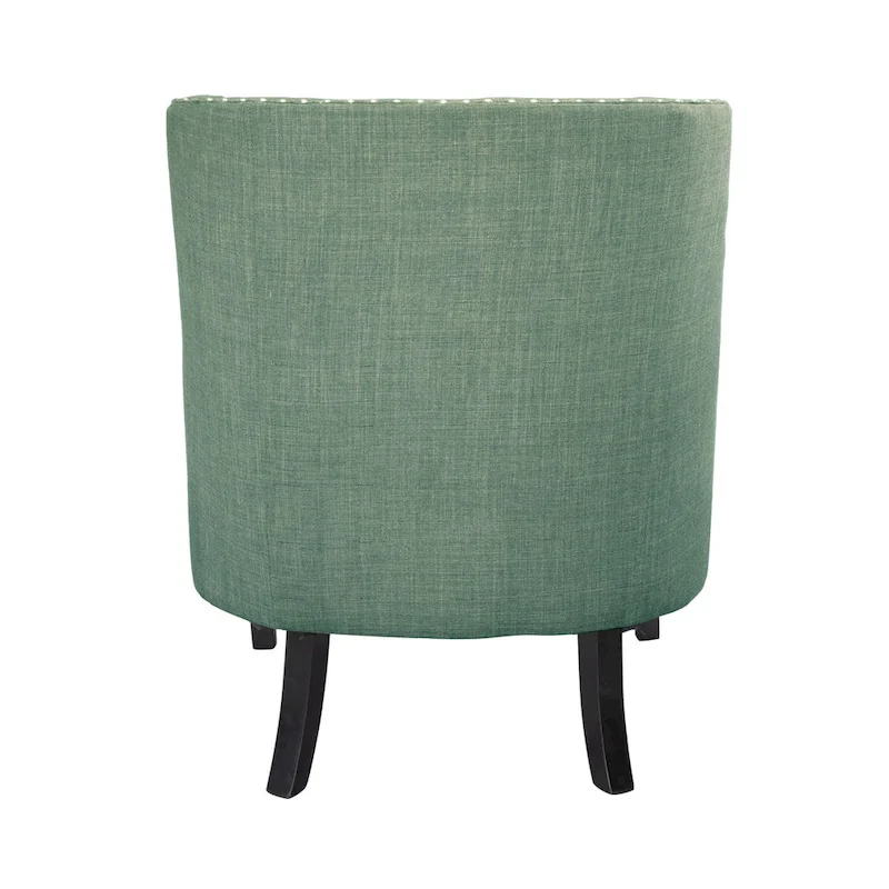 Teal Chenille Upholstered Accent Chair with Button-Tufted Back