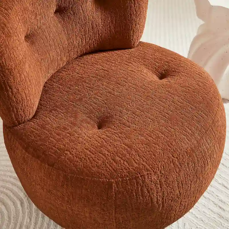 Art Leon Flannel Upholstered Swivel Accent Chair