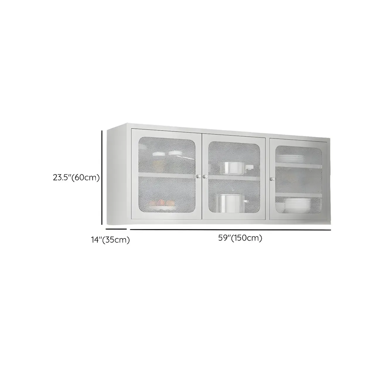Elegant Stainless Steel Wall-Mounted Display Cabinet