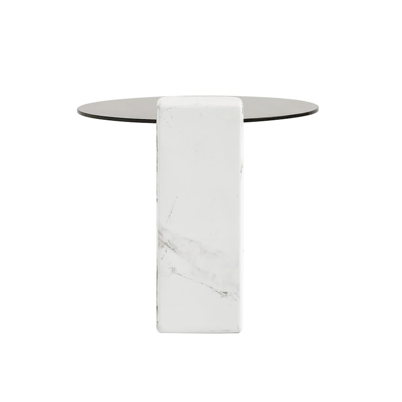 Modern Round Nesting Coffee Table Set of 2 With Glass Top