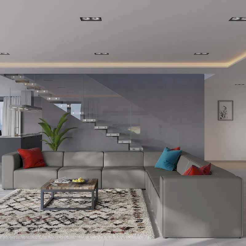 Mingle Vegan Leather 7-Piece Sectional Sofa