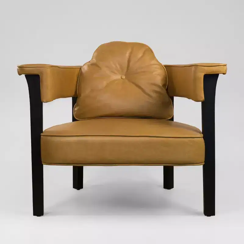 Art Leon Leather Chair with Ash Wood Frame