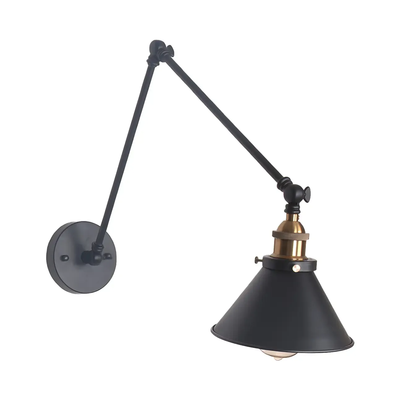 Cone Shade Metal Retro Swing Arm Wall Light