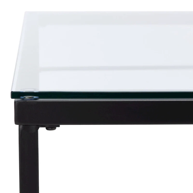 Leaf Cocktail Table with Glass Shelf, 43