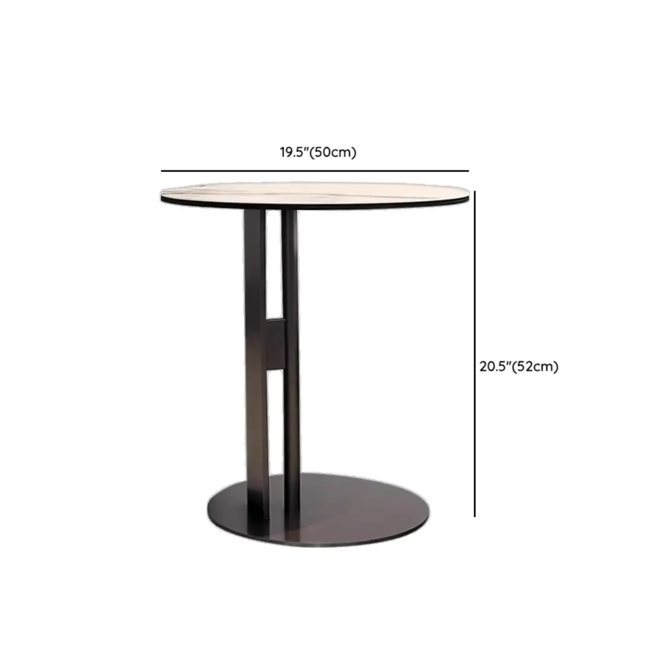 Glam Wood Black Round Table with Abstract Tripod Base