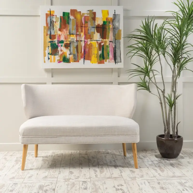 Desdemona Mid-Century Fabric Loveseat by