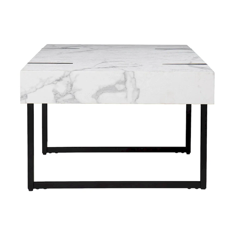 SEI Furniture Kiernan Modern Faux Marble Coffee Table
