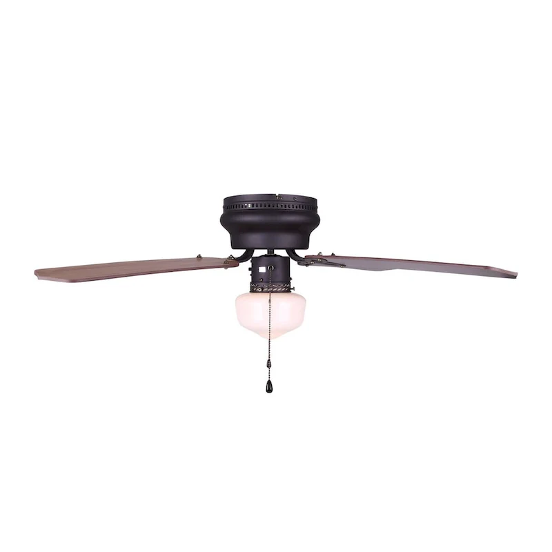 Neptune 42 inch Hugger Mount Farmhouse Style Transitional Ceiling Fan - Oil Rubbed Bronze