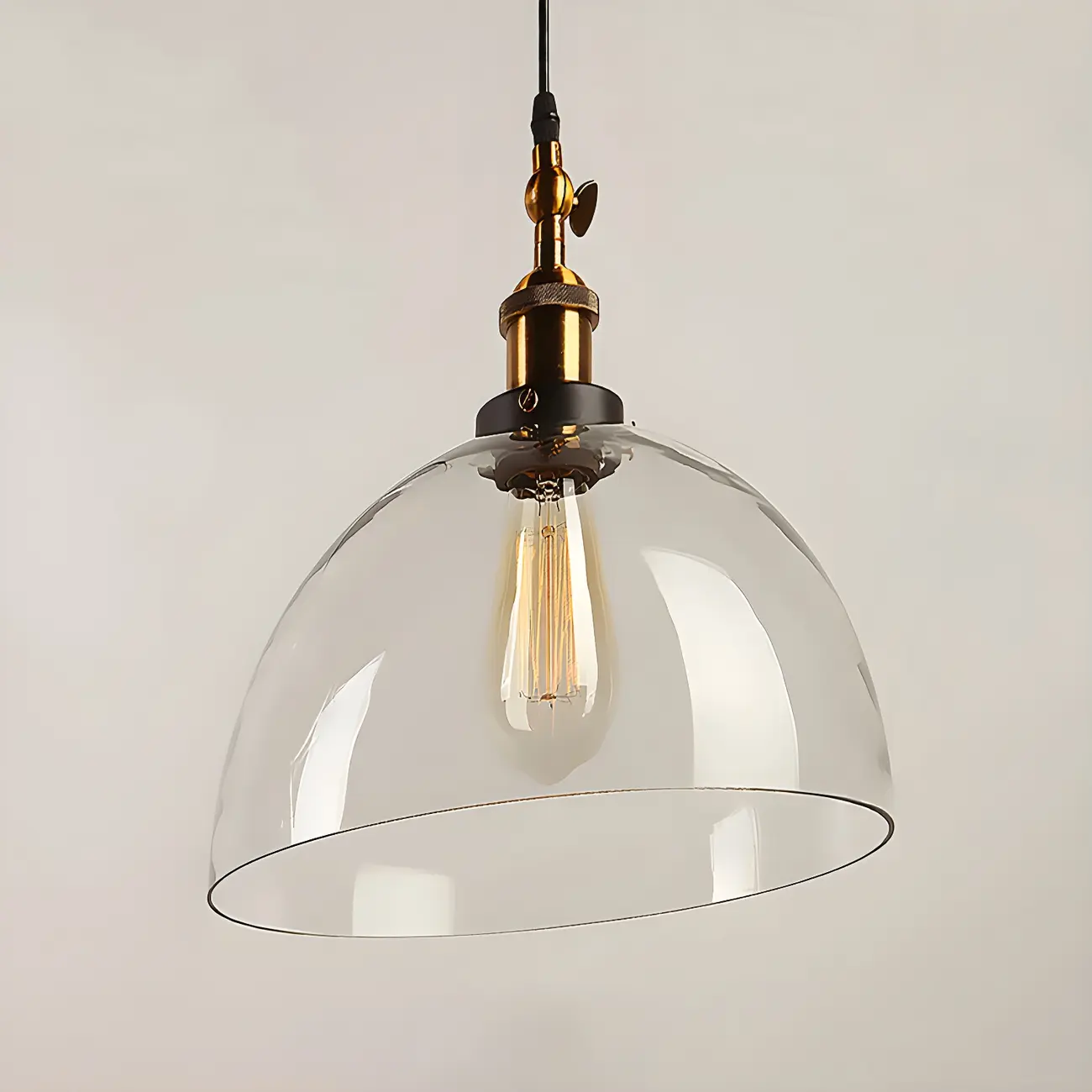 Industrial Geometric Clear Glass Lampshade Kitchen 1-light Pendant Light