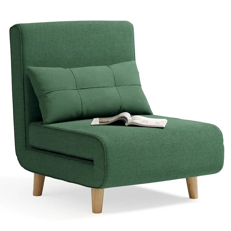 Dark Grey 3-in-1 Convertible Sleeper Chair Single