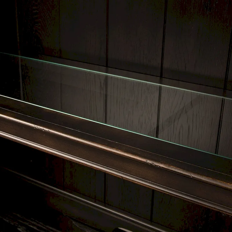 Chesapeake Wire Brushed Antique Black Credenza Hutch