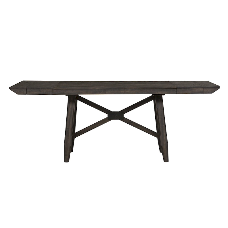 Double Bridge Dark Chestnut Trestle Table Set