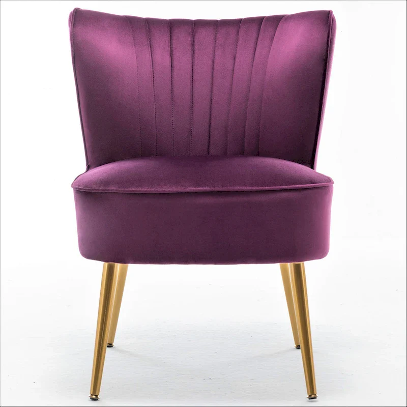 Sauter 23.2 Wide Mid-Century Modern Microfiber Accent Chair with Metal Leg