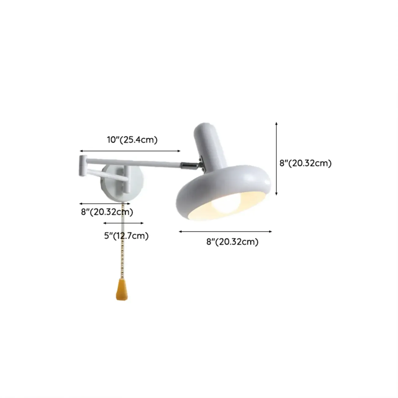 Modern White Adjustable Swing Arm Wall Light