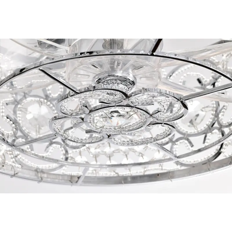 Ralph 15 Inch Chrome Polish Crystal Fandelier - N/A