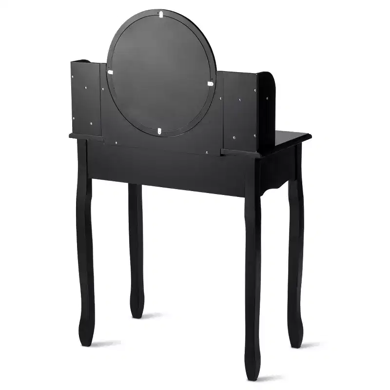 Costway Makeup Vanity Table Drawers Oval Dressing Table Kids Gift