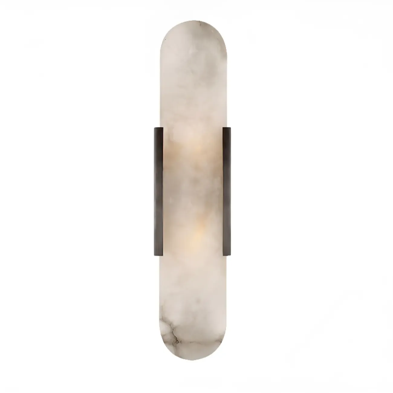 Modern Metal Grey White Stone Shade Up Down Wall Sconce