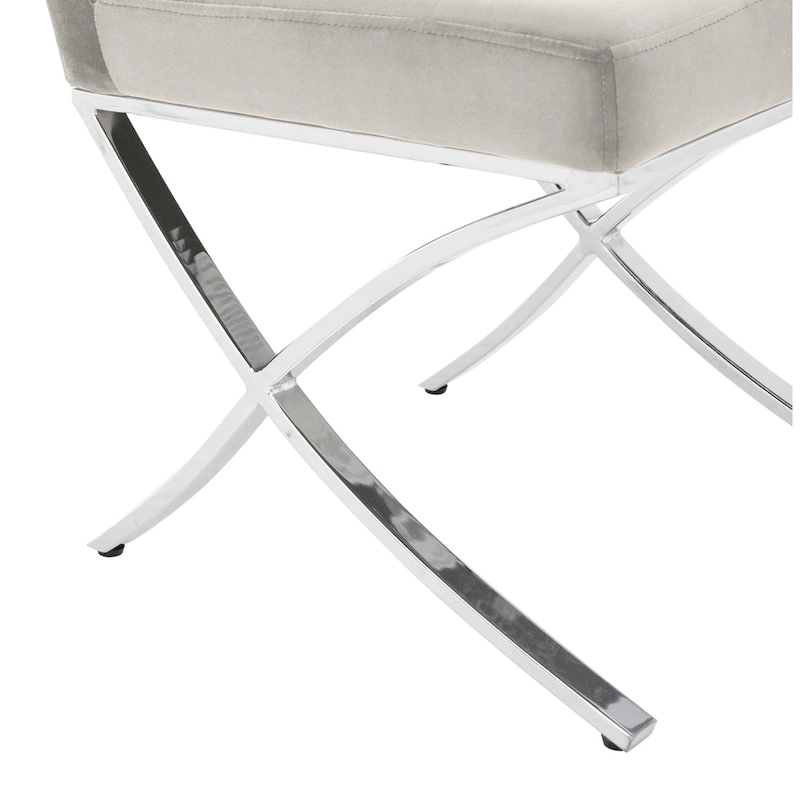 SAFAVIEH Merrilee Glam Black Chrome Tufted Side Chair - 19Wx23Dx35H