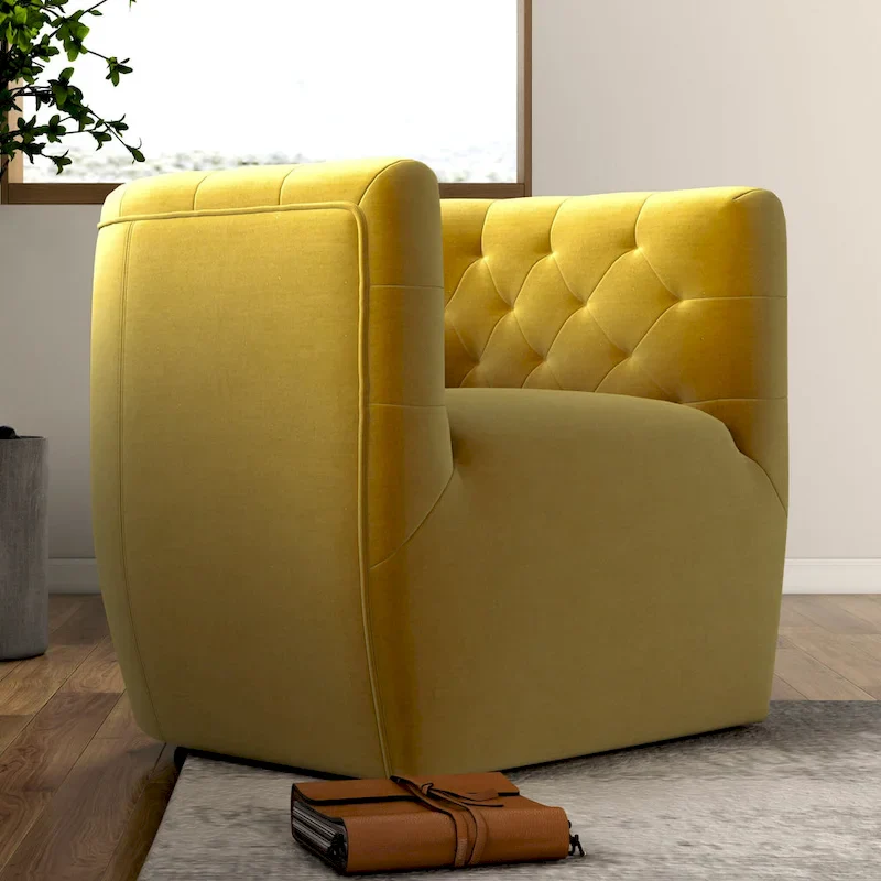 Mid-Century Modern Furniture Comfy Velvet Swivel Accent Chair