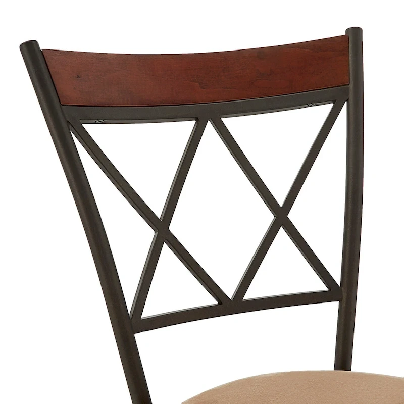 Verona Adjustable Bronze Finish X-Back Metal and Wood Trim 3pc Pack Stools by iNSPIRE Q Classic