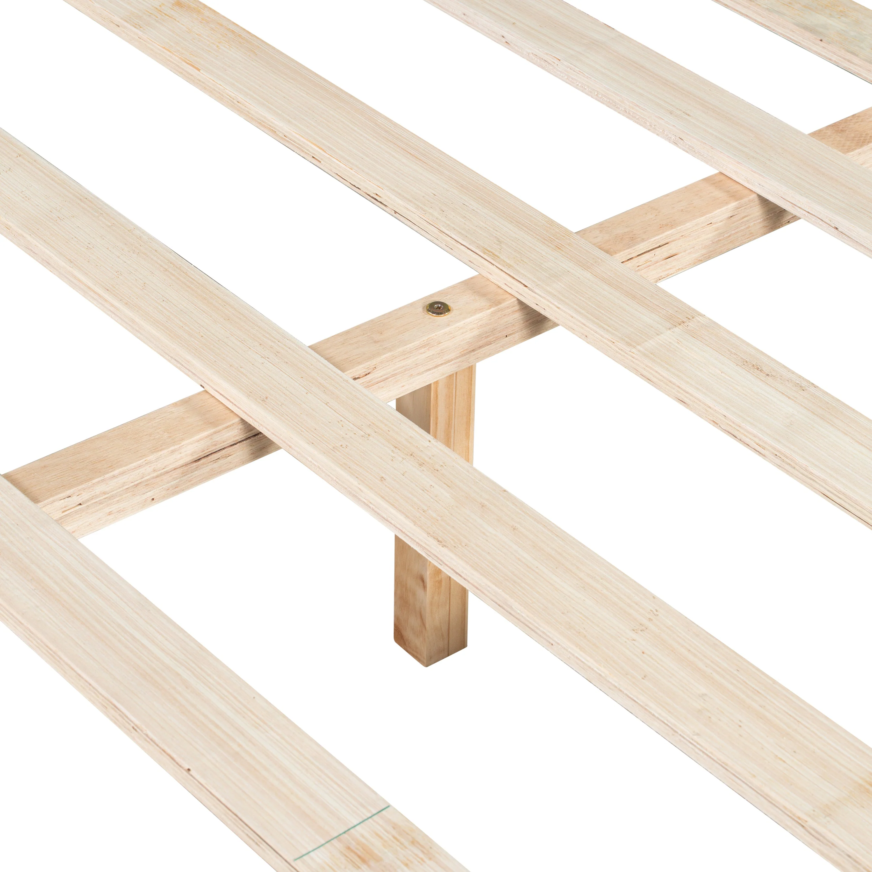 Mid Century Modern Wood and Upholstered Bedframe