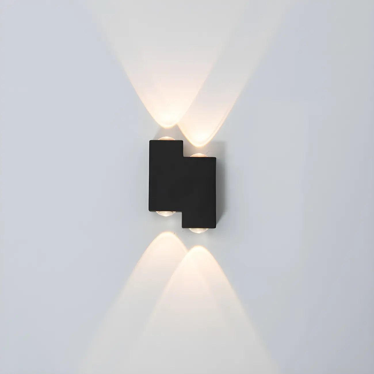 Modern Geometric Metal Black LED Outdoor Wall Light