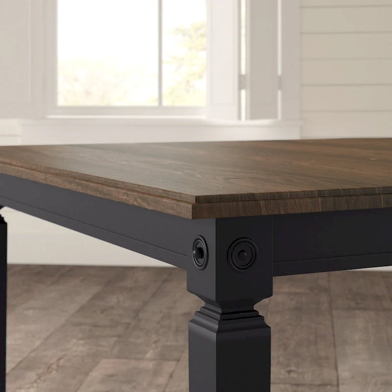 Rubbed Charcoal-Gray Rectangular Dining Table
