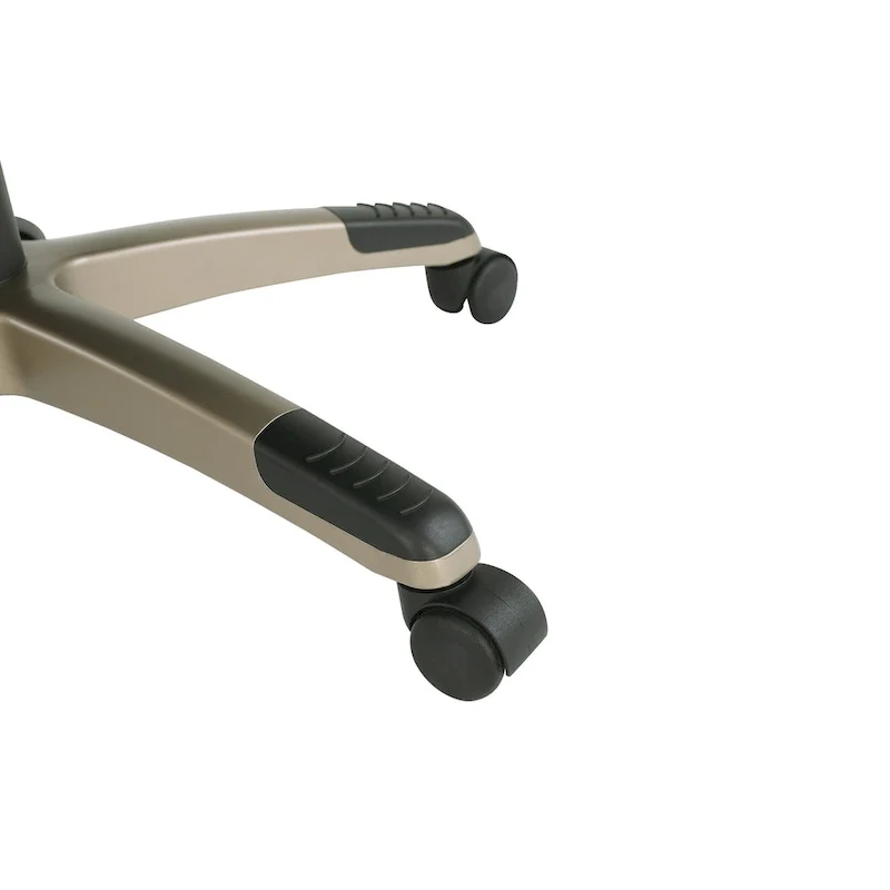 Executive Bonded Leather Office Chair with Lumbar Support, Locking Tilt and Flip Arms – Taupe / Black / Charcoal, for 1 Person