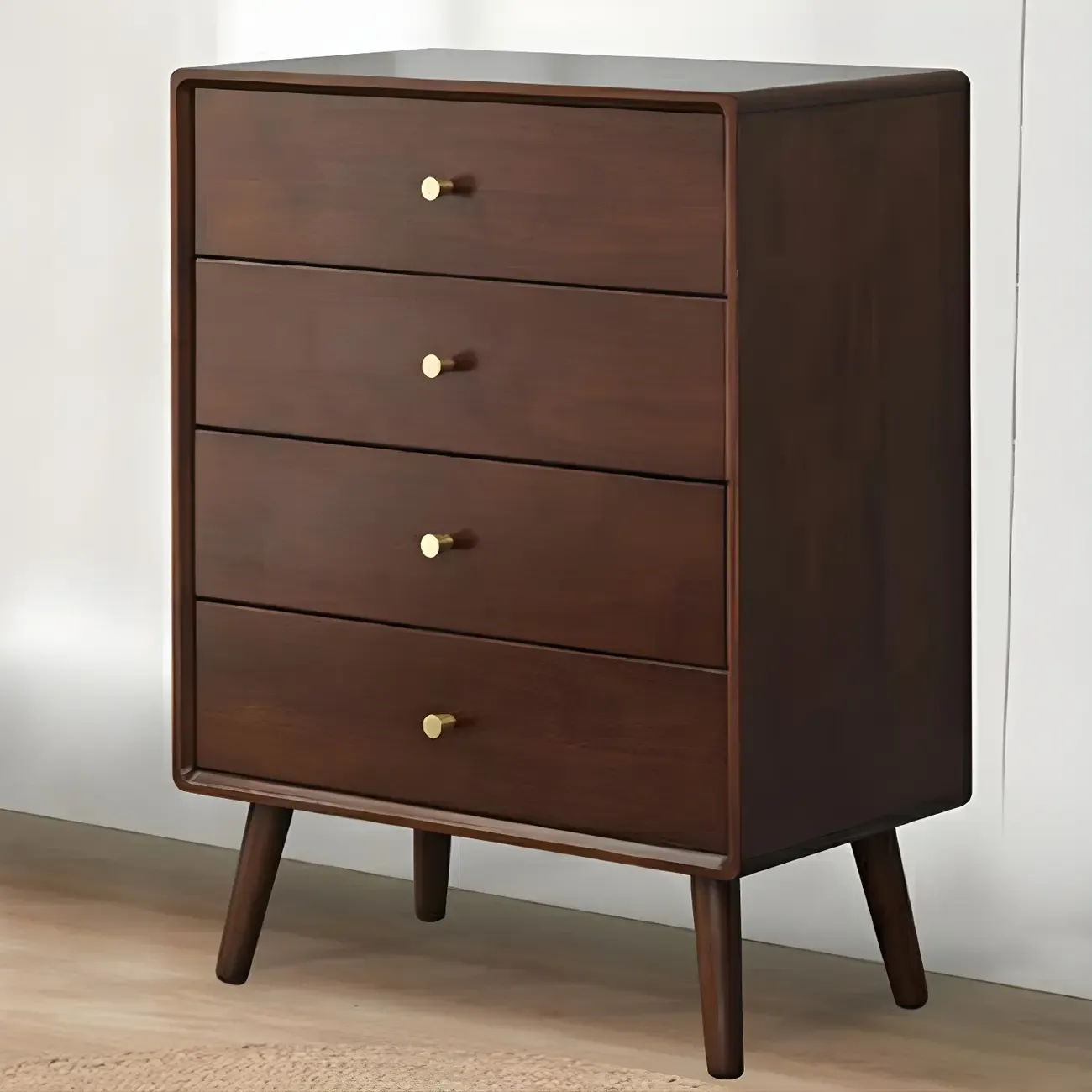 Compact Natural Wood Combo Dresser with Cabinet and Drawers