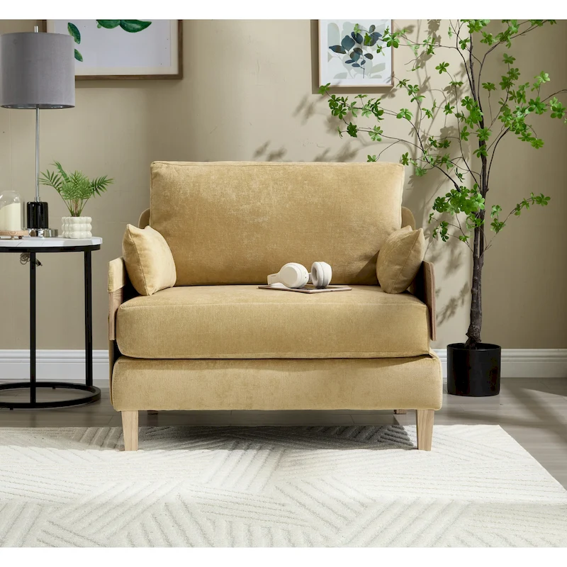 Chenille Upholstered 3-in-1 Convertible Sleeper Foldable Sofa Bed Recliner Chair with 3 Pillows