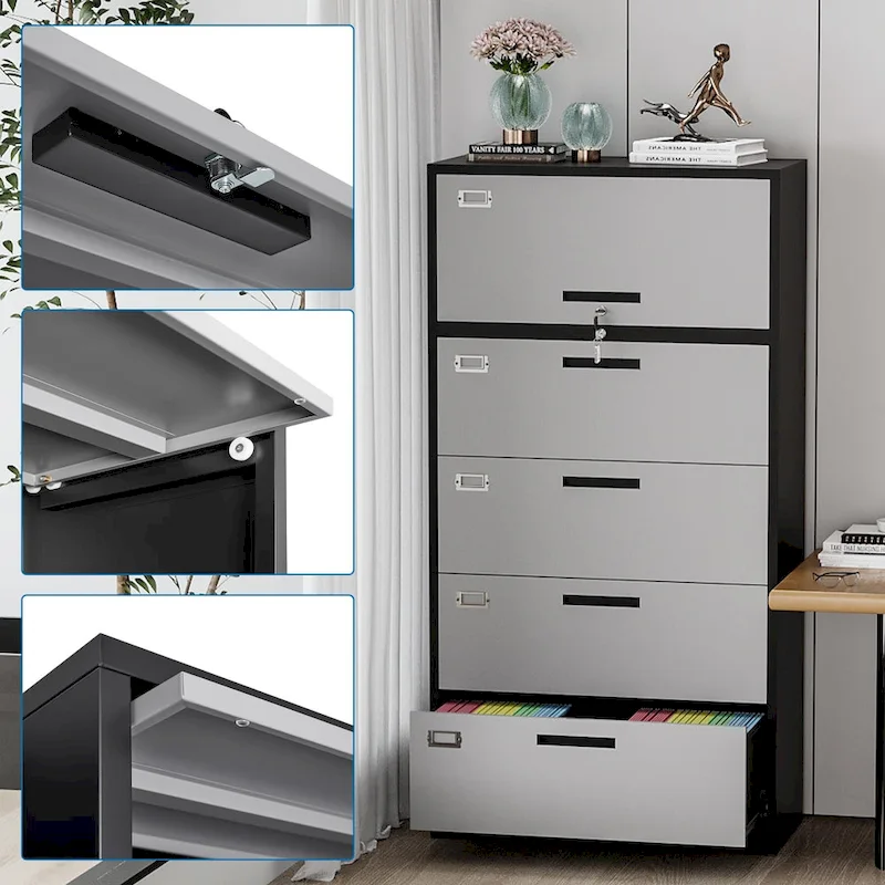 Steel Lateral File Cabinet with Lock