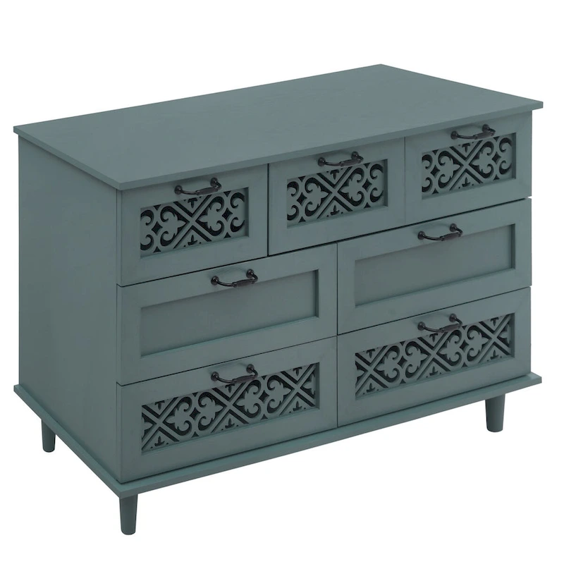 7 Drawer Cabinet,With Black Metal Handle