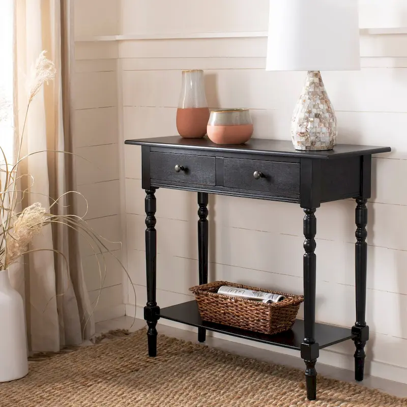 SAFAVIEH Arvilla Grey 2-Drawer Console Table - 37.8 x 13 x 31.9 - 38Wx13Dx32H