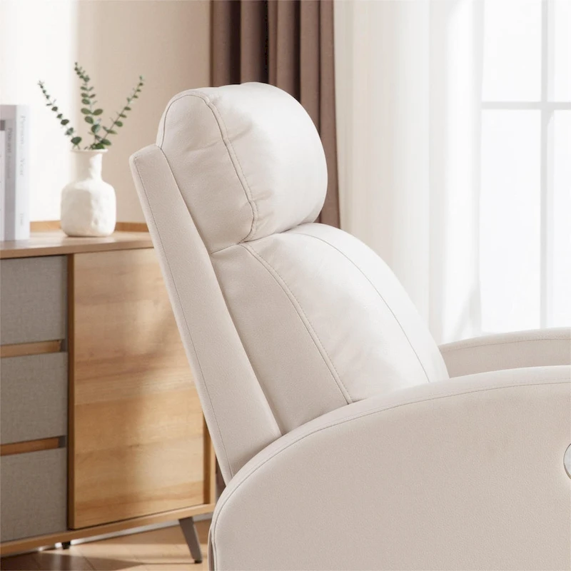 HOMYKA Modern Faux Leather Rocking Recliner with Swivel Set 2